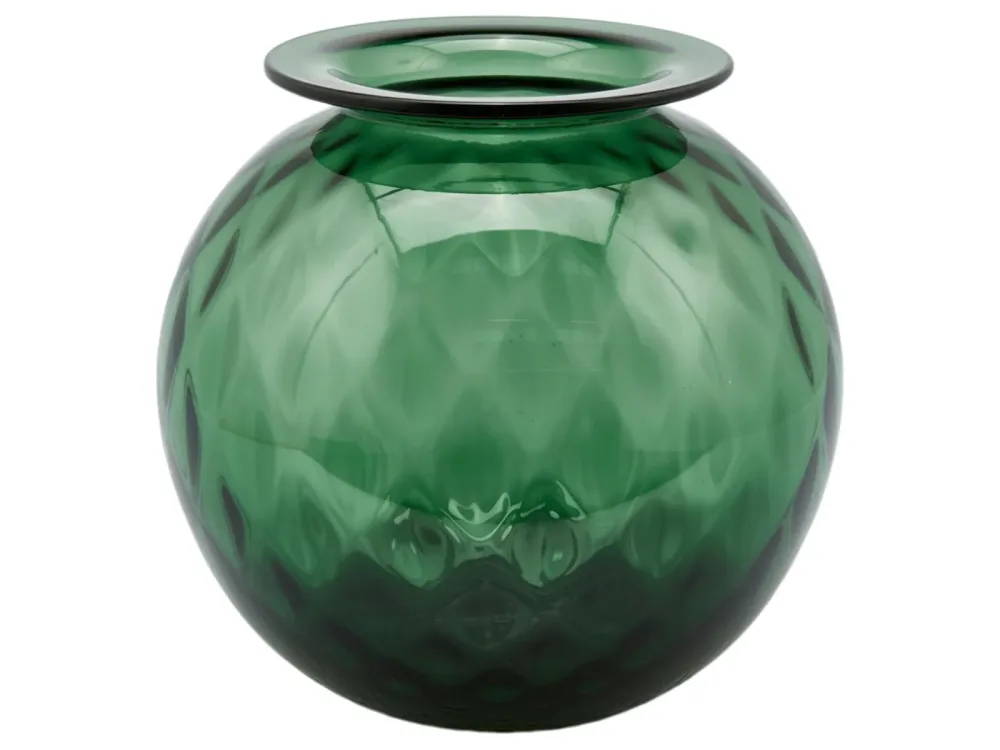 Edg Vase Optisches Glas Flaschengrün H: 24 cm  | Schubiger Möbel