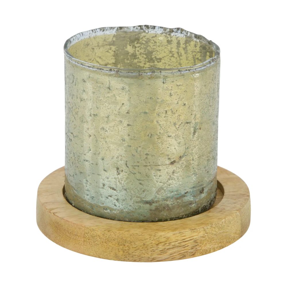 Decofinder Windlicht Raron, Glas Antik-Look, Gold  | Schubiger Möbel
