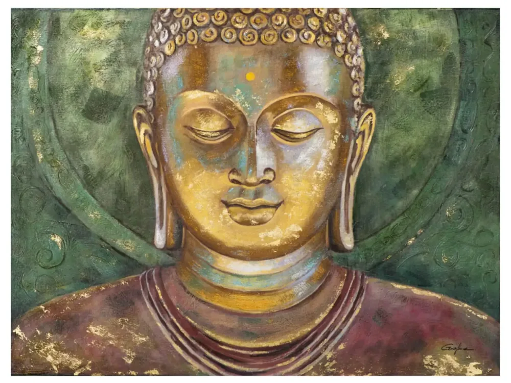 image LAND Bild Goldener Buddha Gelb | Schubiger Möbel
