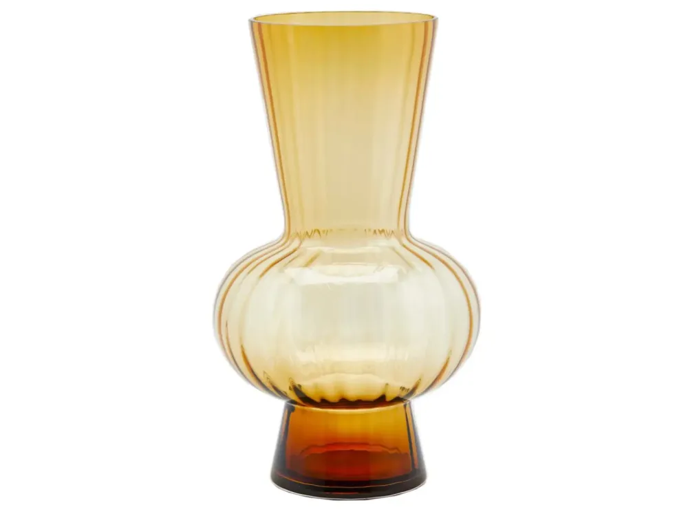 Edg Vase Glas Bernstein H: 45 cm  | Schubiger Möbel