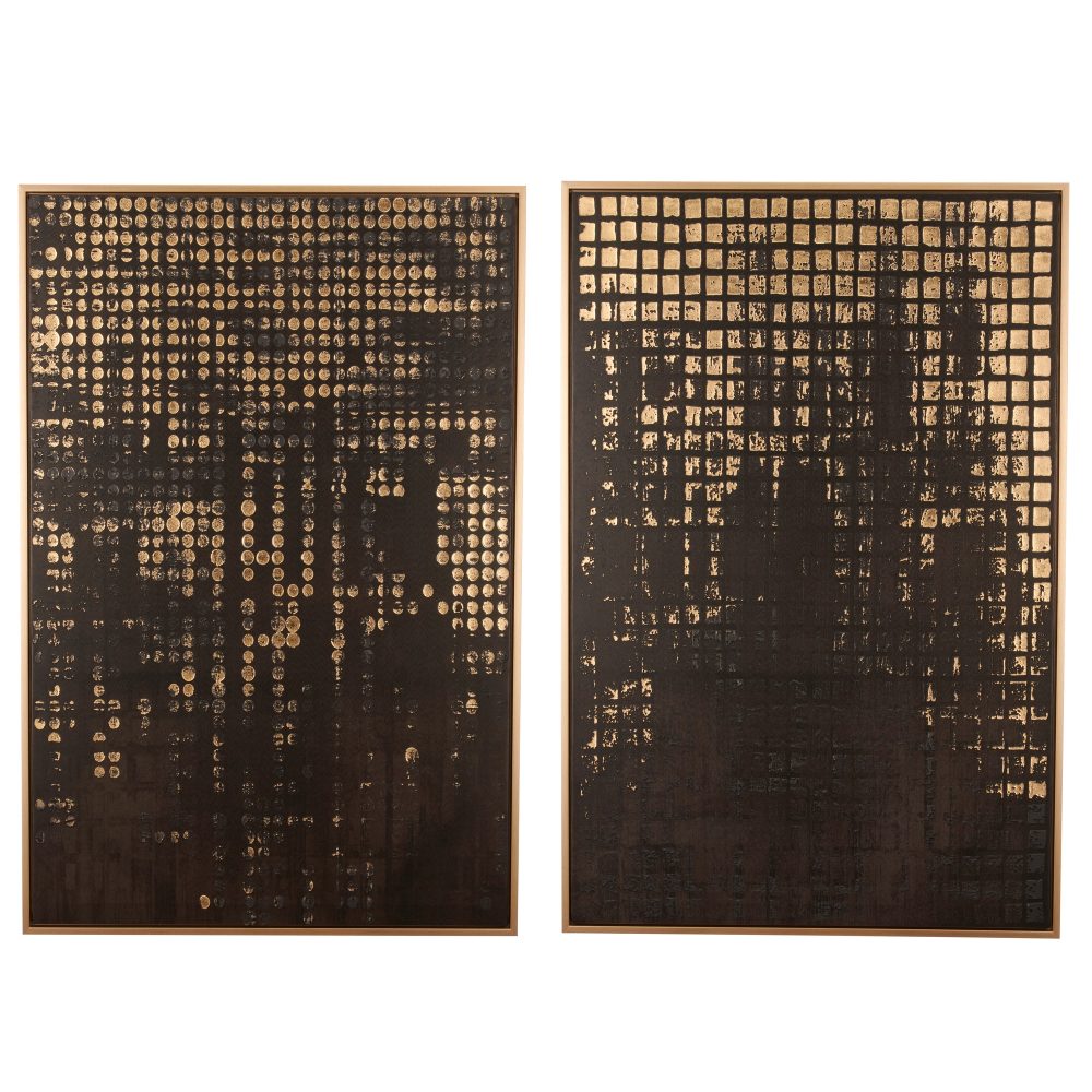 Gasper Bilder Wall Art Black Gold, Schwarz  | Schubiger Möbel