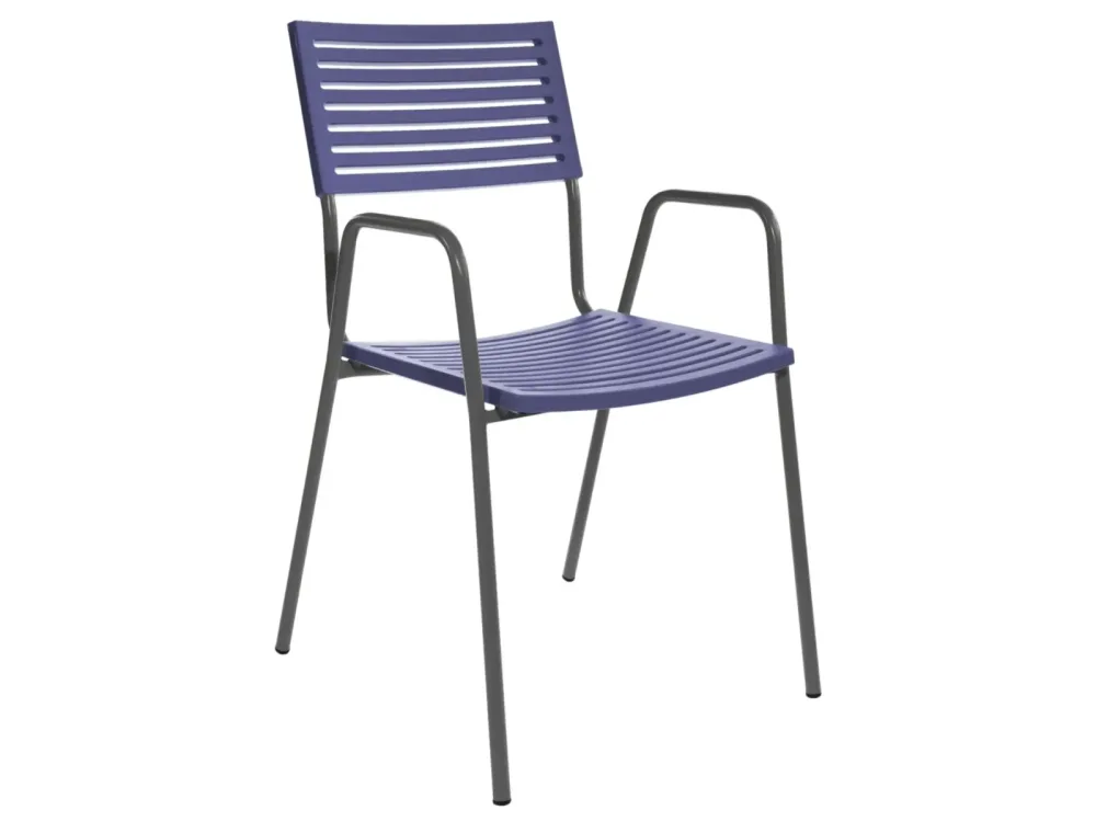 Schaffner Gartenstuhl Lamello m. Lehne Blau | Schubiger Möbel