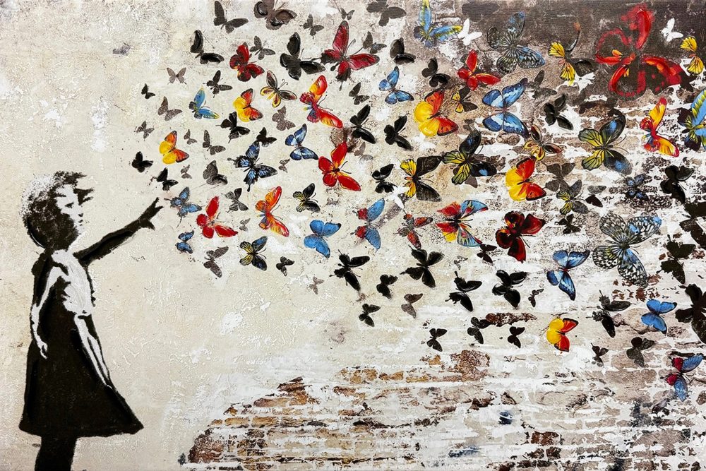 image LAND Gemälde Butterfly Girl  | Schubiger Möbel