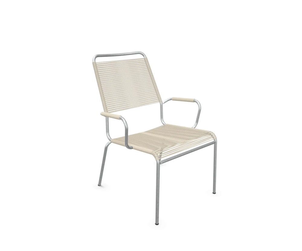 Schaffner Spaghetti-Salonsessel Rigi mit Armlehnen Feuerverzinkt Beige | Schubiger Möbel