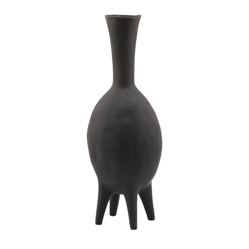 Edg Vase Chakra Keramik Schwarz H: 63 cm  | Schubiger Möbel