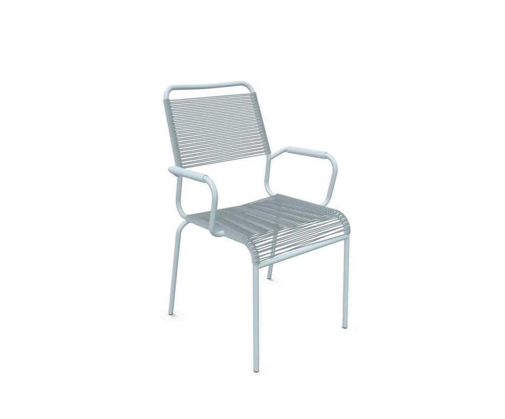 Schaffner Spaghetti-Stuhl Rigi Comfort mit Armlehnen Blau | Schubiger Möbel
