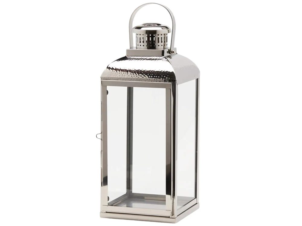 Edg Laterne Metall Silber H: 60 cm Grau | Schubiger Möbel