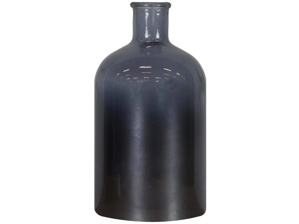 Decofinder Flasche Glas Metallsilber H: 22 cm  | Schubiger Möbel