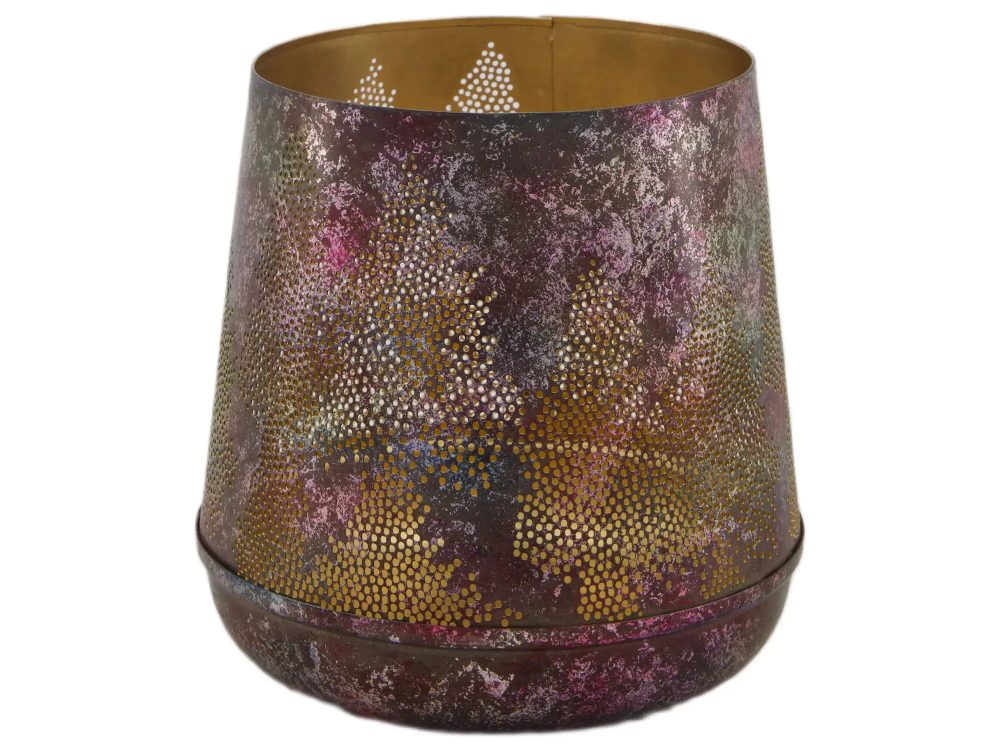 Decofinder Windlicht Metall Lila H: 16 cm  | Schubiger Möbel