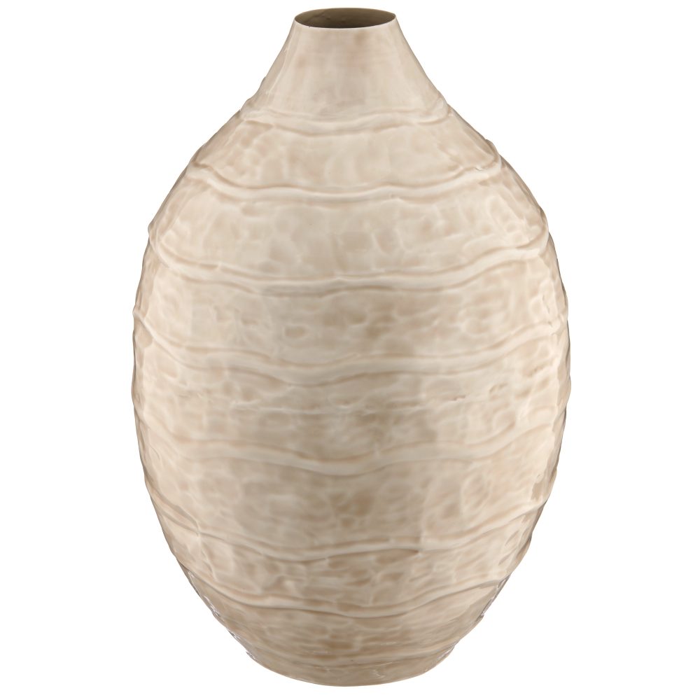 Gasper Vase Wave, Enamel Finish, Hellgrau  | Schubiger Möbel