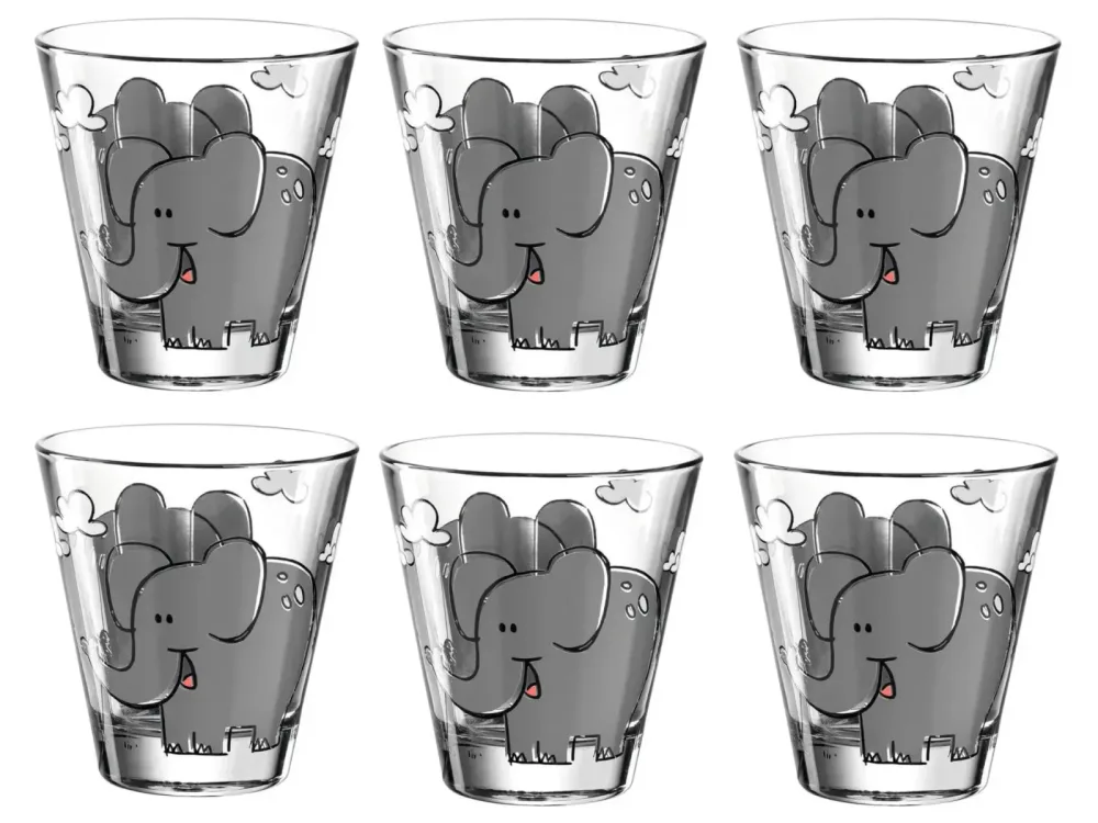 Alltron Trinkglas Für Kinder Bambini Elefant 215 ml, 6 Stück Transparent | Schubiger Möbel