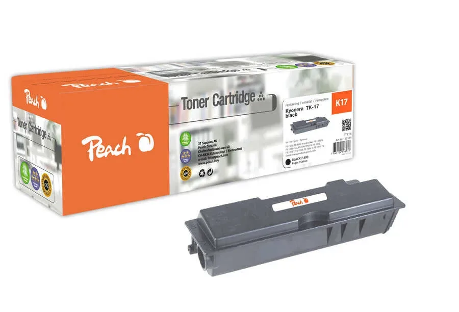 Peach K17 Toner bk ersetzt Kyocera TK-17 für z.B. Kyocera FS -1000, Kyocera FS -1000 Arztdrucker, Kyocera FS -1000 N, Kyocera FS -1000 Plus