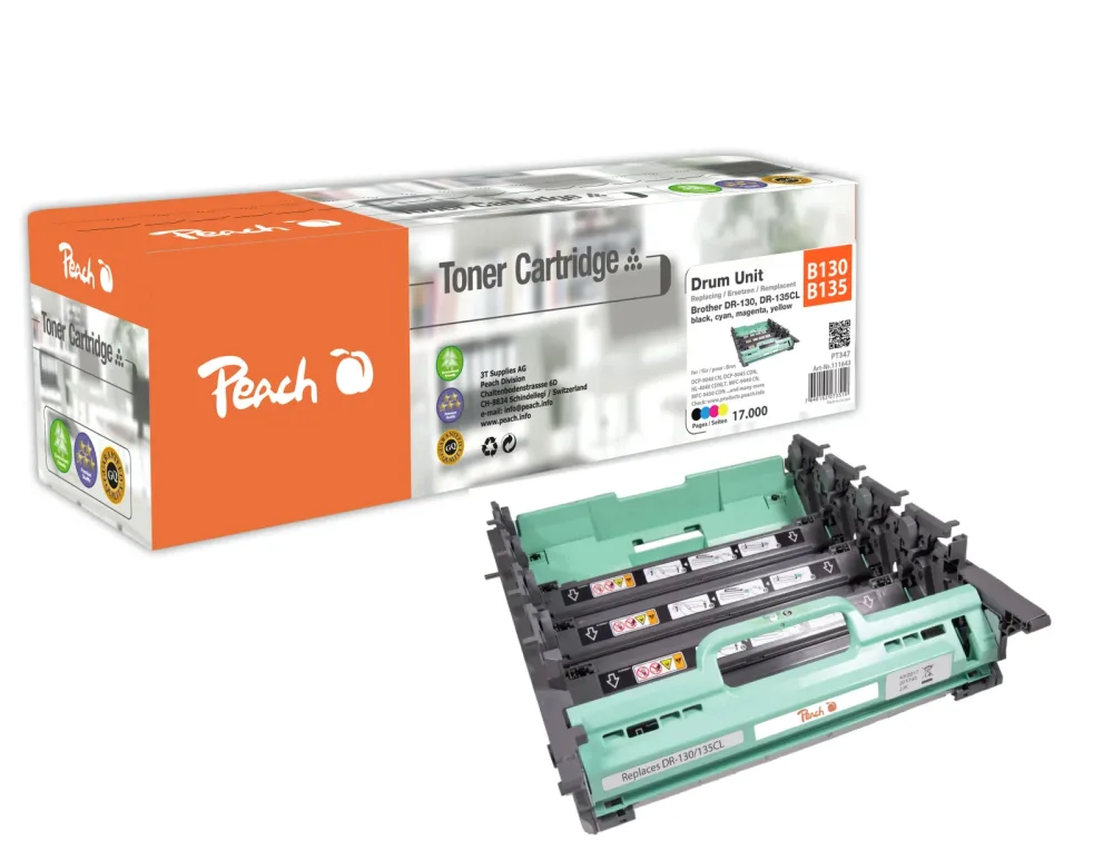 Peach B130 CL Trommeleinheit ersetzt Brother DR-130CL, DR-135CL für z.B. Brother DCP -9040 CN, Brother DCP -9042 CDN, Brother DCP -9042 CN