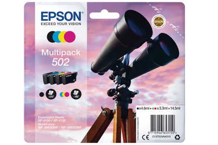 Epson E502 Druckerpatronen bk - Epson No. 502, C13T02V64010 für z.B. Epson Expression Home XP -5100, Epson Expression Home XP -5105