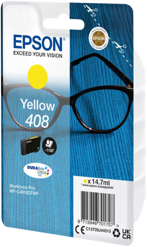 Epson E408 Druckerpatronen y - Epson No. 408, T09J440 für z.B. Epson WorkForce Pro WFC 4310 DW, Epson WorkForce Pro WFC 4810 DTWF