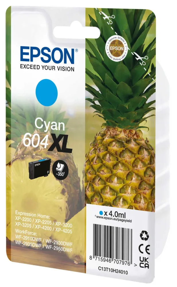 Epson E604XL Druckerpatronen XL c - Epson No. 604XL, T10H240 für z.B. Epson Expression Home XP -2200, Epson Expression Home XP -2205