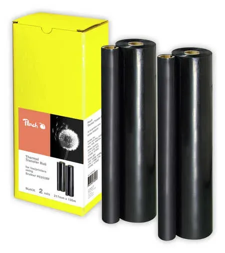 2 Peach Thermal Transfer Rollen ersetzt Brother PC-202RF