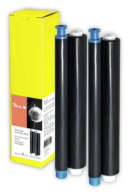 2 Peach Thermal Transfer Rollen ersetzt Panasonic KX-FA55X