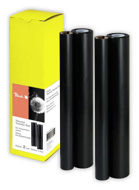 2 Peach Thermal Transfer Rollen kompatibel zu Sharp FO-5CR, UX-6CR