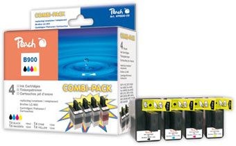 Peach B900 VAL 4 Druckerpatronen bk ersetzt Brother LC-900VAL für z.B. Brother DCP -105 C, Brother DCP -110 C, Brother DCP -110, Brother DCP -115 C