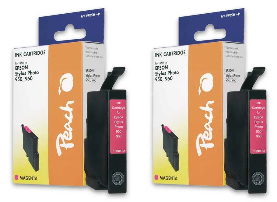 Peach E333 M 2 Druckerpatronen 2*ma ersetzt Epson T0333M*2, C13T03334010 für z.B. Epson Stylus Photo 950, Epson Stylus Photo 960