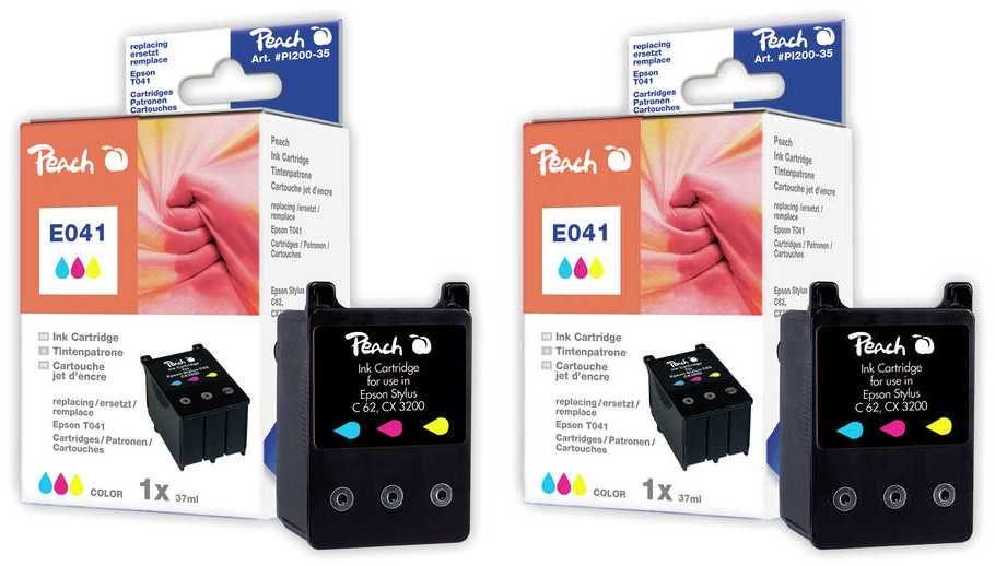 Peach Doppelpack Tintenpatronen color kompatibel zu Epson T041020