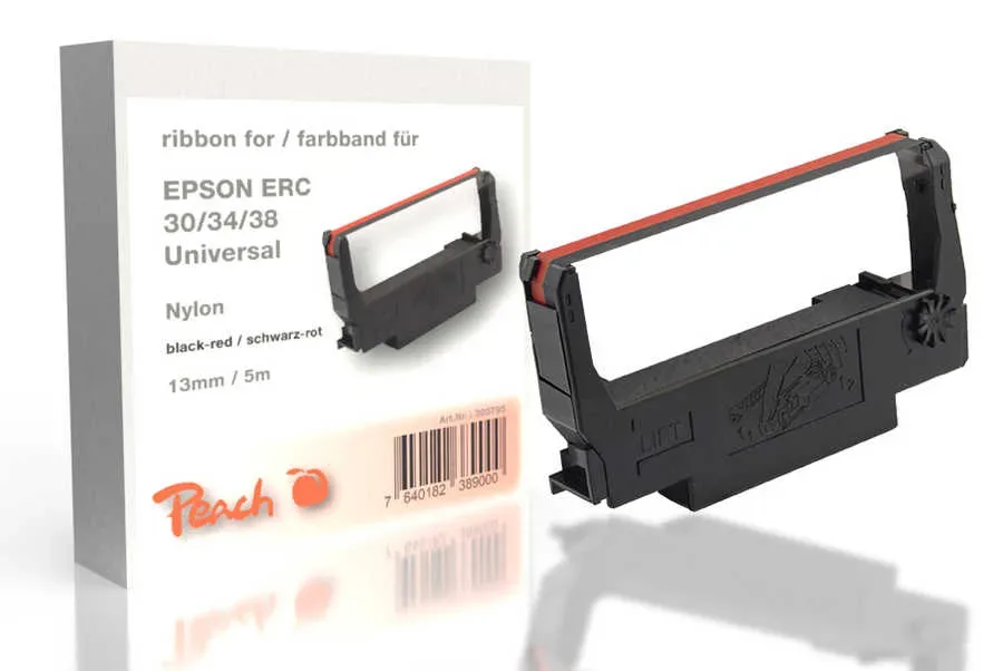 Farbbandkassette kompatibel zu Epson ERC 30/34/38, schwarz/rot Epson