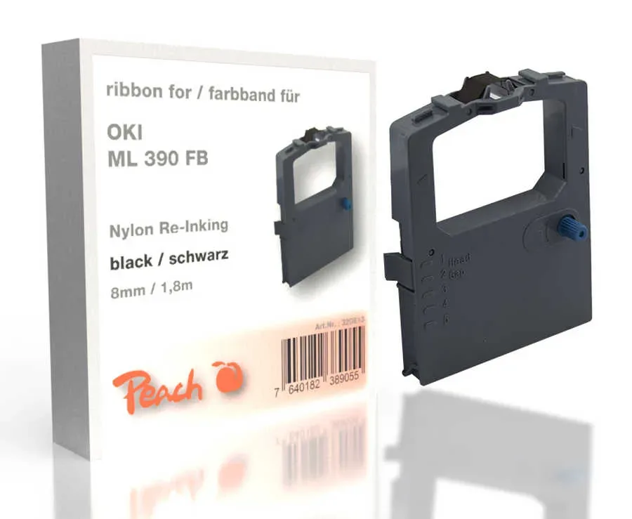 Farbbandkassette kompatibel zu Oki ML 390 FB, schwarz, Gr100 Oki