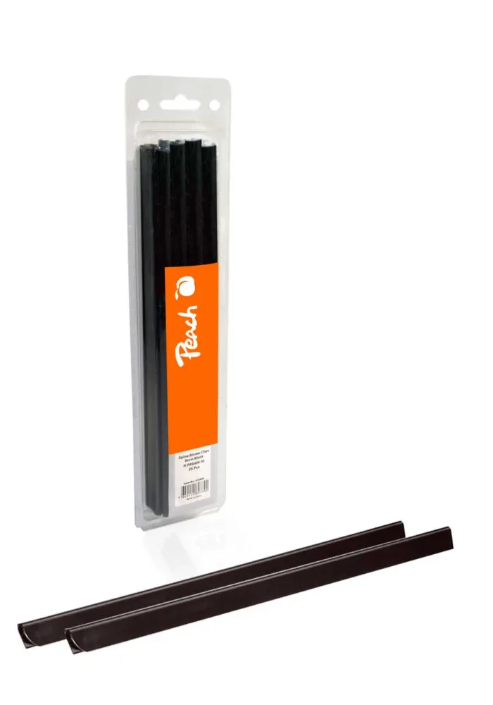 Peach Plastik Klemmschienen, 8mm, schwarz, 25 Stk.,