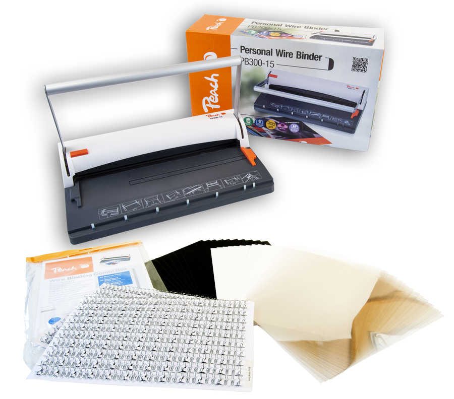 Peach Draht Bindemaschine , 8mm,  A4 - PB300-15 incl. 60teil. Starterpack