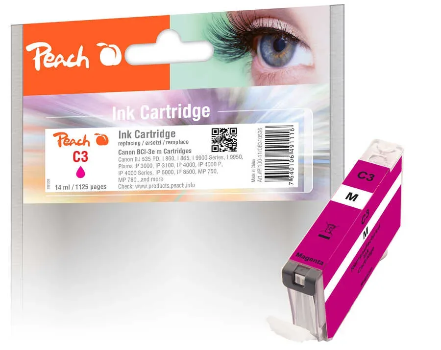 Peach C3 eM Druckerpatrone ma ersetzt Canon BCI-3eM, 4481A002 für z.B. Canon BJ 535 PD, Canon BJ 895 PD, Canon BJC 8200, Canon BJF 9000, Canon I 560