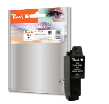 Peach C24 BK Druckerpatrone bk ersetzt Canon BCI-24BK, 6881A002 für z.B. Canon BJS 330, Canon I 250, Canon I 255, Canon I 320, Canon I 350
