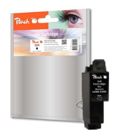 Peach C24 BK Druckerpatrone bk ersetzt Canon BCI-24BK, 6881A002 für z.B. Canon BJS 330, Canon I 250, Canon I 255, Canon I 320, Canon I 350