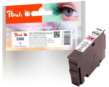 Peach E806 lm Druckerpatrone ma ersetzt Epson T0806 lm, C13T08064011 für z.B. Epson Stylus Photo PX 710 W, Epson Stylus Photo P 50