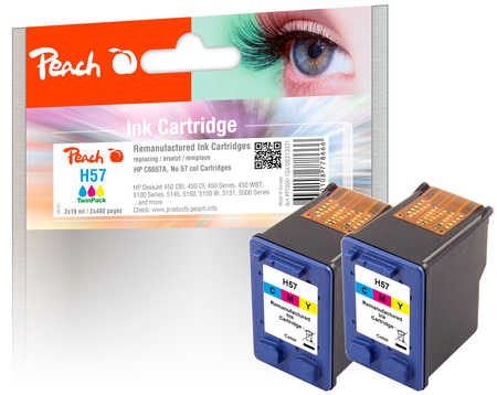 Peach HP 57 2 Druckköpfe 2*col ersetzt HP No. 57*2, C9503AE für z.B. HP DeskJet 450 CBI, HP DeskJet 450 CI, HP DeskJet 450, HP DeskJet 450 WBT