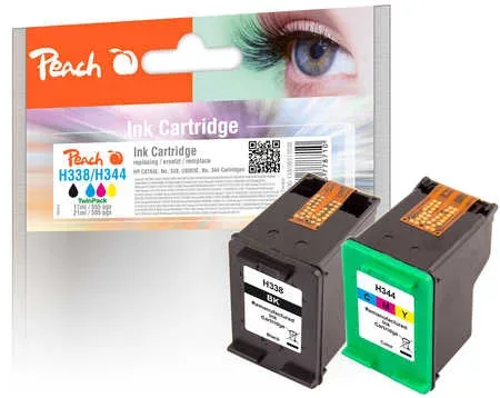 Peach HP 338 2 Druckköpfe (bk, col) ersetzt HP No. 338, No. 344, C8765E, C9363E für z.B. HP DeskJet 460, HP DeskJet 460 C, HP DeskJet 460 CB
