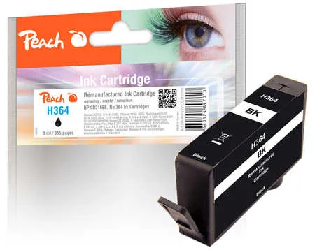 Peach HP 364 bk Druckerpatrone bk ersetzt HP No. 364 bk, CB316EE für z.B. HP PhotoSmart eStation C 510, HP DeskJet 3070, HP PhotoSmart 7520 e All-in-One