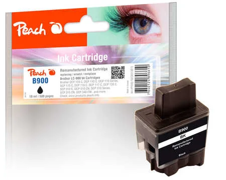 Peach B900 BK Druckerpatrone bk ersetzt Brother LC-900BK für z.B. Brother DCP -105 C, Brother DCP -110 C, Brother DCP -110, Brother DCP -115 C
