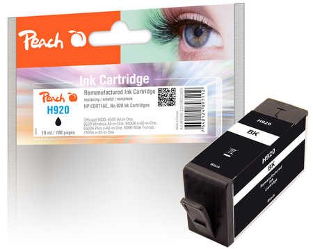 Peach HP 920 bk Druckerpatrone bk ersetzt HP No. 920 bk, CD971AE für z.B. HP OfficeJet 6500 A Plus, HP OfficeJet 6000, HP OfficeJet 6000 special Edition