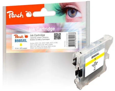 Peach B985 y Druckerpatrone ye ersetzt Brother LC-985y für z.B. Brother DCPJ 125, Brother DCPJ 140 W, Brother DCPJ 315 W, Brother DCPJ 515 W