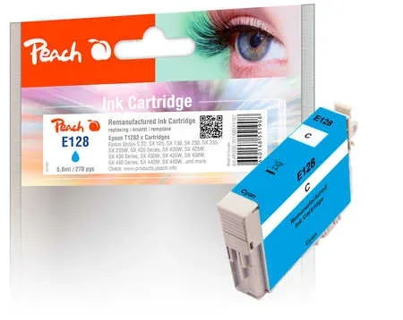 Peach E128 Druckerpatrone cy ersetzt Epson T1282 c, C13T12824011 für z.B. Epson Stylus SX 230, Epson Stylus SX 235 W, Epson Stylus Office BX 305 F