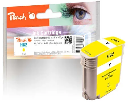 Peach HP 82 XLy Druckerpatrone ye ersetzt HP No. 82XL y, C4913A für z.B. HP DesignJet 10 PS, HP DesignJet 120, HP DesignJet 120 NR, HP DesignJet 120 PS