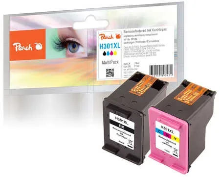 Peach HP 301 XL 2 Druckköpfe XL (bk, col) ersetzt HP No. 301XL, CH563EE, CH564EE für z.B. HP Envy 5530, HP DeskJet 1000, HP DeskJet 1010