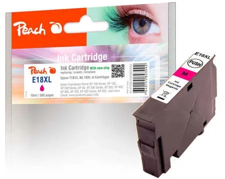 Peach E18 XLm Druckerpatrone XL ma ersetzt Epson No. 18XL m, C13T18134010 für z.B. Epson Expression Home XP -100, Epson Expression Home XP -102