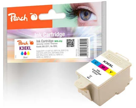 Peach K30 XL Druckerpatrone XL col ersetzt Kodak No. 30XL, 3952371 für z.B. Kodak ESP 1.2, Kodak ESP 3.2, Kodak ESP C 110, Kodak ESP C 115