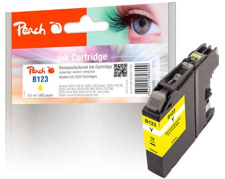 Peach B123 Y Druckerpatrone XL ye ersetzt Brother LC-123Y für z.B. Brother MFCJ 6720 DW, Brother MFCJ 6520 DW, Brother MFCJ 4410 DW, Brother DCPJ 150