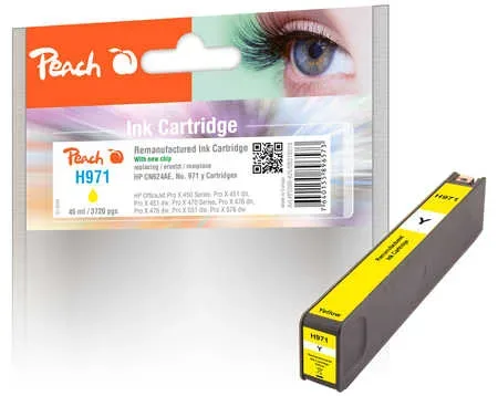 Peach HP 971 y Druckerpatrone ye ersetzt HP No. 971 y, CN624A für z.B. HP OfficeJet Pro X 450, HP OfficeJet Pro X 451 dn, HP OfficeJet Pro X 451 dw