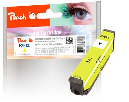 Peach E26 XLy Druckerpatrone XL ye ersetzt Epson No. 26XL y, C13T26344010 für z.B. Epson Expression Premium XP -510