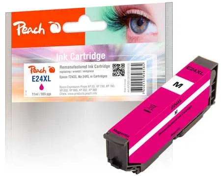 Peach E24 XLm Druckerpatrone XL ma ersetzt Epson No. 24XL m, C13T24334010 für z.B. Epson Expression Photo XP -55, Epson Expression Photo XP -750