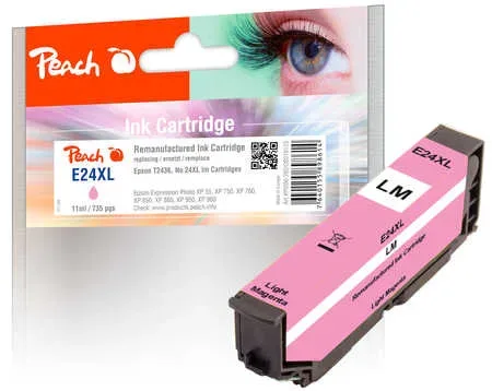 Peach E24 XLlm Druckerpatrone XL ma ersetzt Epson No. 24XL lm, C13T24364010 für z.B. Epson Expression Photo XP -55, Epson Expression Photo XP -750